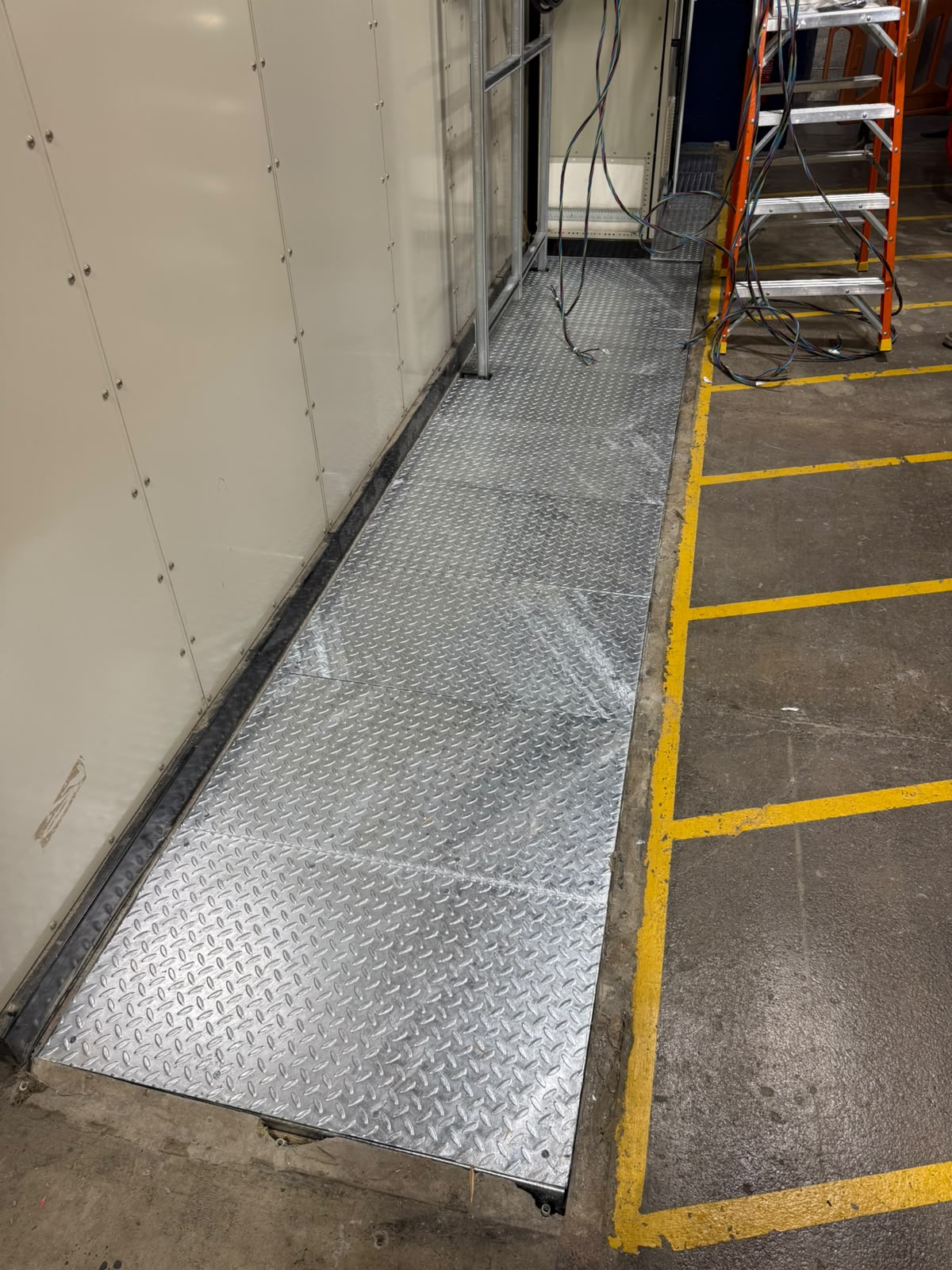 Steel plate being processed on the workshop floor at Nally Engineering, Mullingar